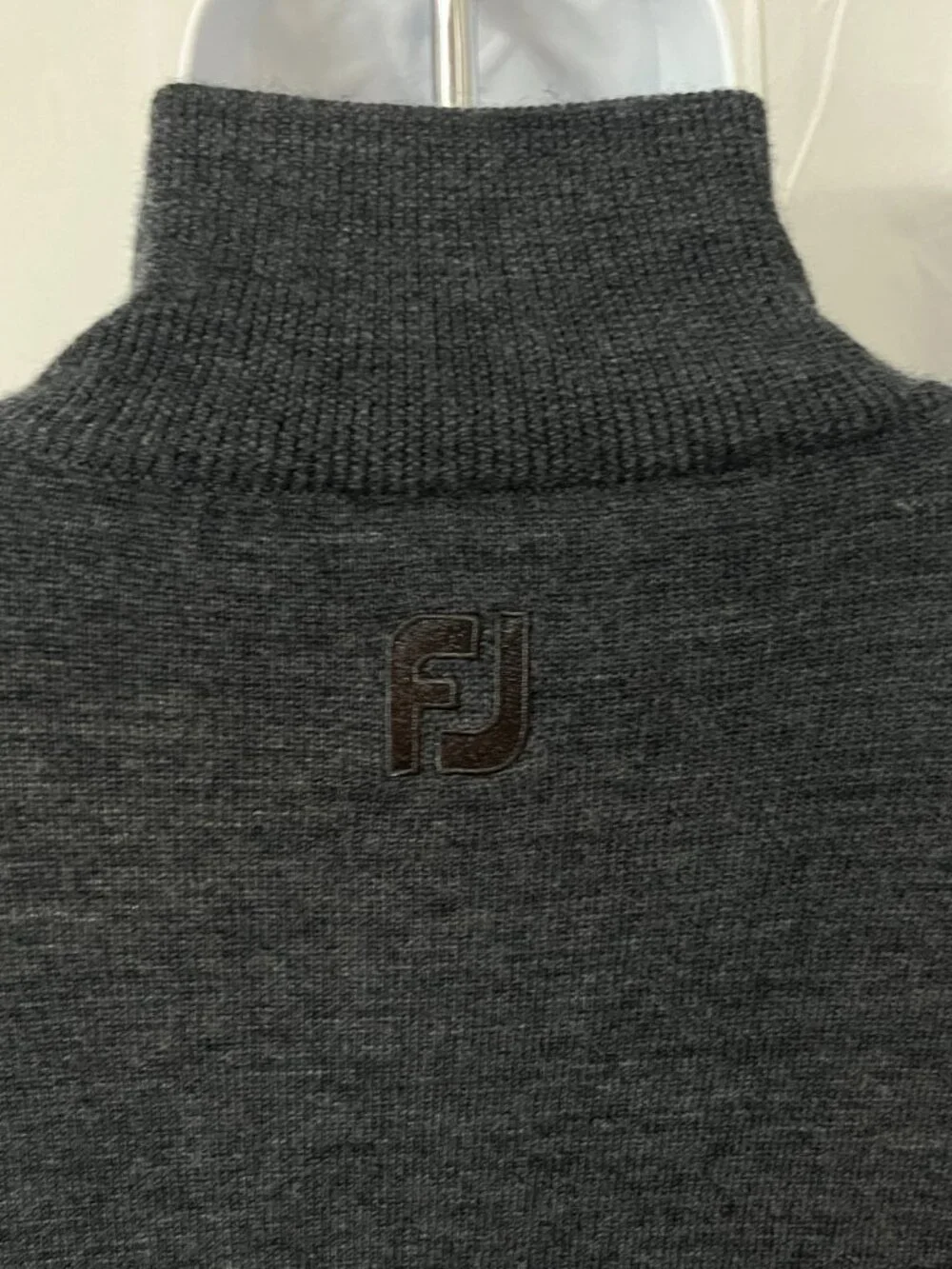 ⛳ FootJoy FJ Men's Gray 100% Wool Lined 1/4 Zip Sweater Jacket XL ⭐